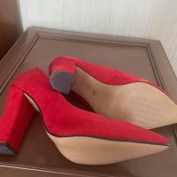 Червени обувки на ток, 37 номер, снимка 3 - Дамски елегантни обувки - 32578108