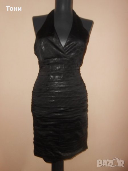 Черна рокля имитация на кожа  Samsara, снимка 1