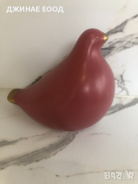 Декоративен керамичен гълъб - Червен, снимка 1