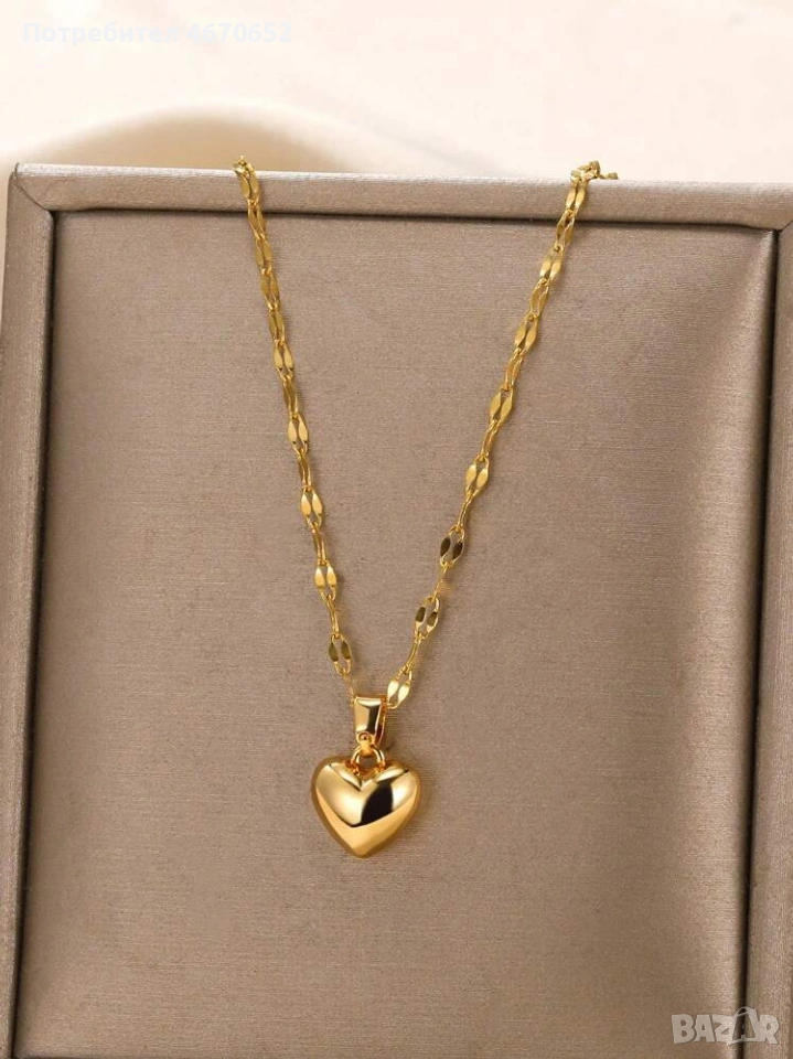 Mini Heart Necklace 💛 | дамско колие със сърце, снимка 1