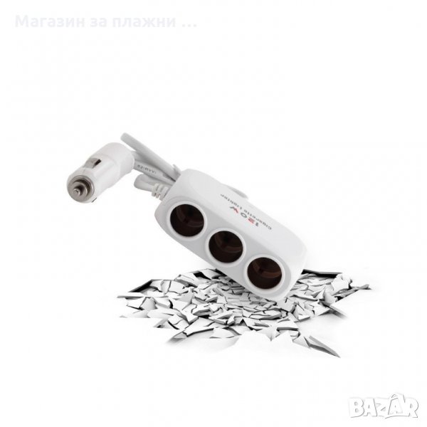 Разклонител за запалка на кола 12 / 24V с 3 гнезда и 2 USB порта, снимка 1