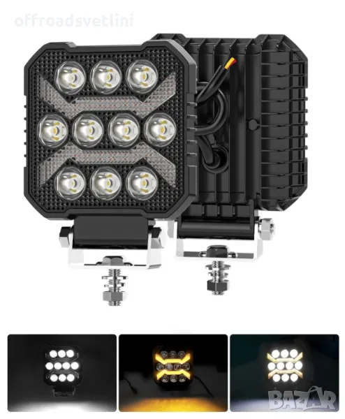 Висок клас LED Диоден Боен фар за трактор ATV мотокари камиони Квадрат, снимка 1