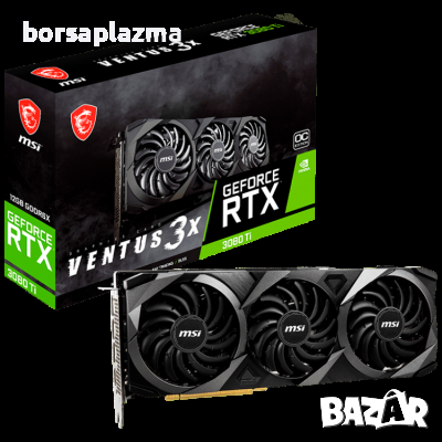 Видеокарта MSI Video Card Nvidia GeForce RTX 3080 Ti VENTUS 3X 12G O, снимка 1