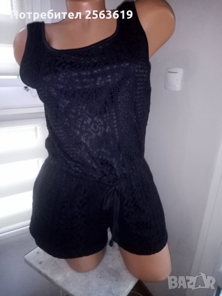 Дантелен черен гащеризон Madame Elysees, снимка 1