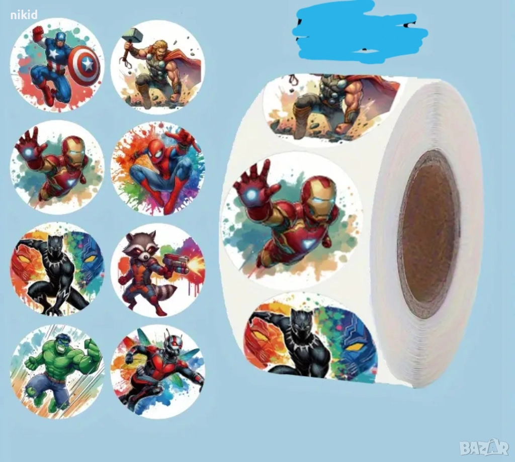 100 бр Avengers Герои хълк iron man малки самозалепващи лепенки стикери за ръчна изработка подарък, снимка 1