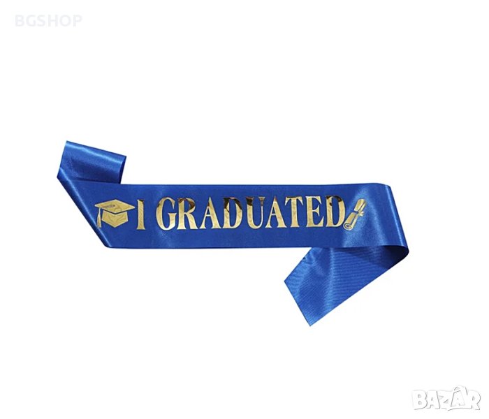 Абитуриентски шал: I Graduated - Blue, снимка 1