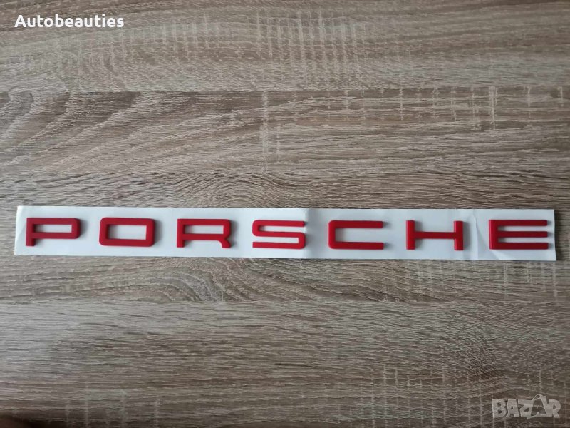 червен надпис Порше / Porsche, снимка 1