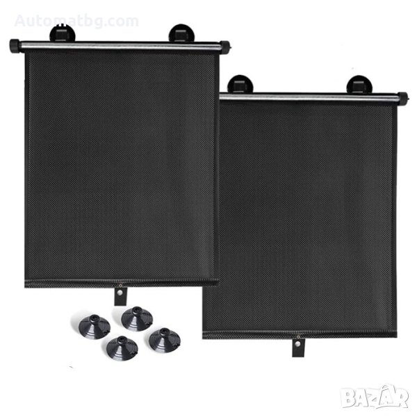 Комплект щори за автомобил Automat, Сенници, 2бр, 43 х 45см, Черен, снимка 1