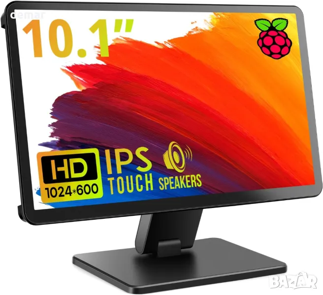 Сензорен монитор с калъф, ROADOM 10.1’’ Raspberry Pi, IPS FHD 1024×600, снимка 1
