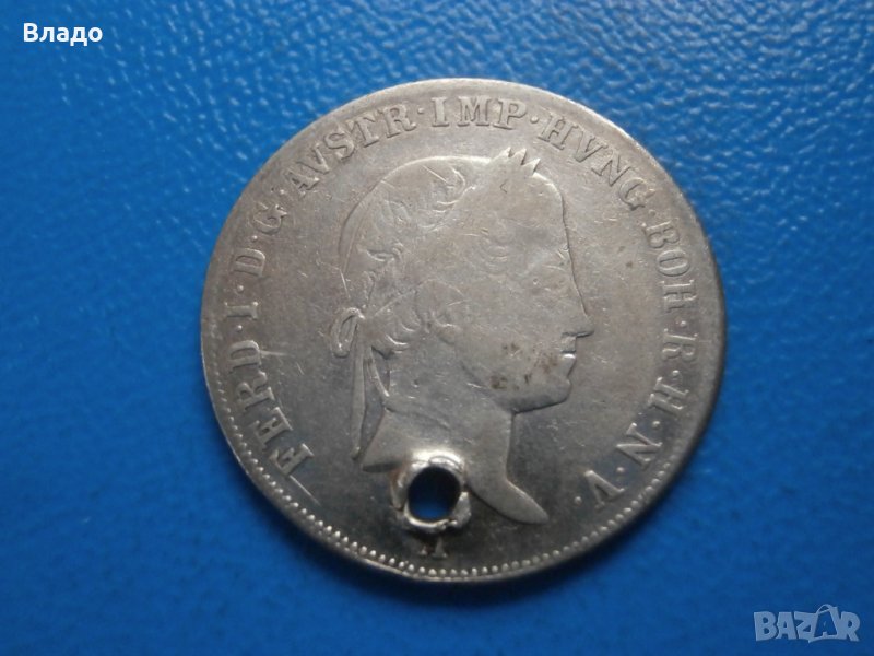 Сребърна монета 20 кройцера 1838 , снимка 1