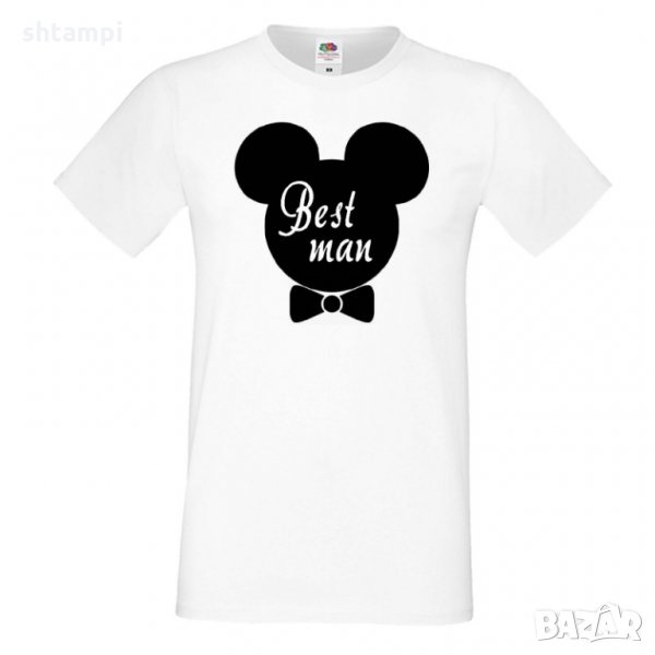 Мъжка тениска за ергенско парти BEST MAN Disney 02, снимка 1