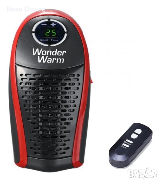 Стенна вентилаторна печка Wonder Warm мини малка духалка за контакт 400W, снимка 1