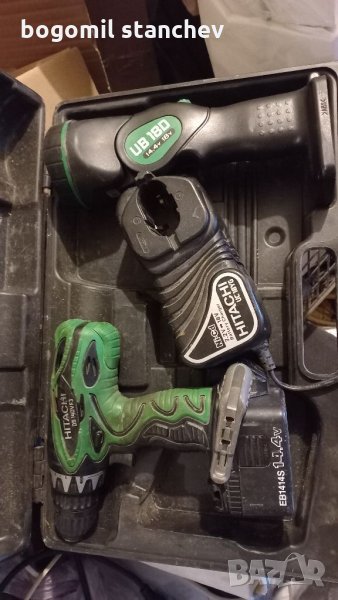 Винтовер Хитачи куфар 2 батерии фенер зарядно, снимка 1