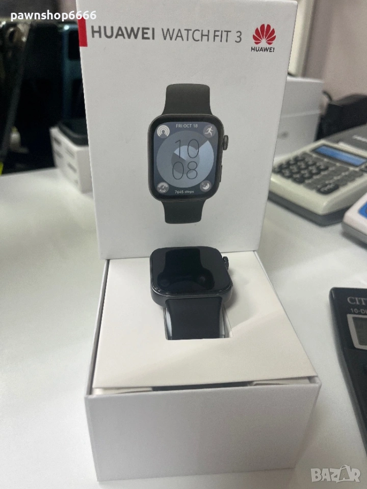 Смарт часовник Huawei FIT 3, Black Body, 43.2mm, Black Fluoroelastomer Strap, снимка 1
