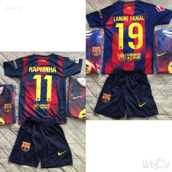 Детски Футболни Екипи на Барселона Ламин Ямал Lamine Yamal и Рафиня Raphinha Barcelona , снимка 1