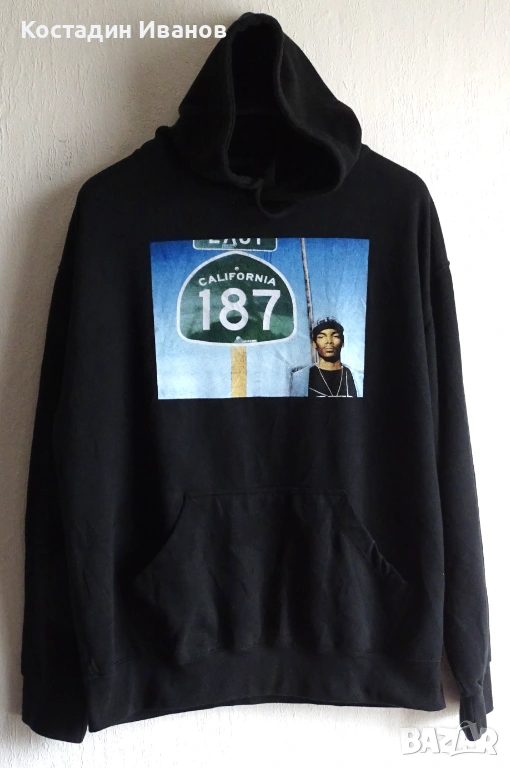 Snoop Dogg California 187 Rap Hip Hop мъжки суичър XL, снимка 1