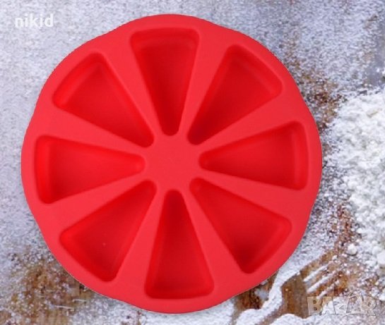 8 парчета резена резени резен триъгълника силиконова форма кекс торта пасти десерти молд, снимка 1