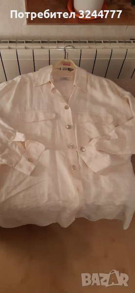 Дамска туника от лен в екрю, снимка 1