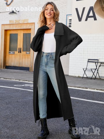 Нов стил дамска дълга плетена жилетка с ревери, 4цвята - 024, снимка 10 - Жилетки - 41975797