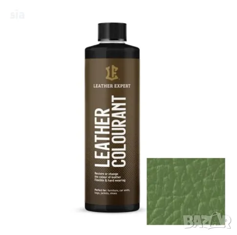 Боя за кожа, естествена или еко кожа, 50 мл, зелена, leather expert