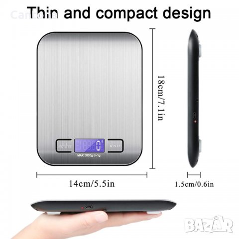 Електронна кухненска везна, капацитет 10 кг, метална платформа, снимка 3 - Електронни везни - 35640891