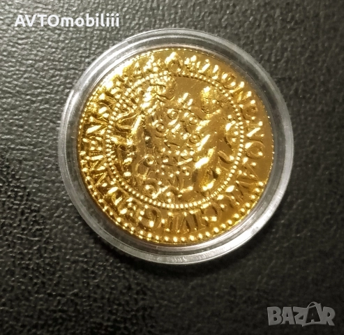 Позлатена полска монета 1584 г Стефан Батори, снимка 6 - Нумизматика и бонистика - 52665126