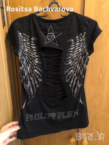 Черна тениска Philipp Plein, снимка 1 - Тениски - 28618355