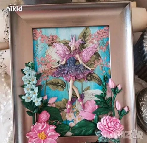 Момиче балет балерина фея танц цветя роза рози голям силиконов молд форма фондан шоколад гипс декор , снимка 4 - Форми - 48264779