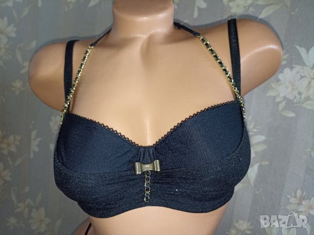 Marlies Dekkers -75 C-Уникален сутиен тип балконет със златисти синджири и метална панделка, снимка 10 - Бельо - 36778846