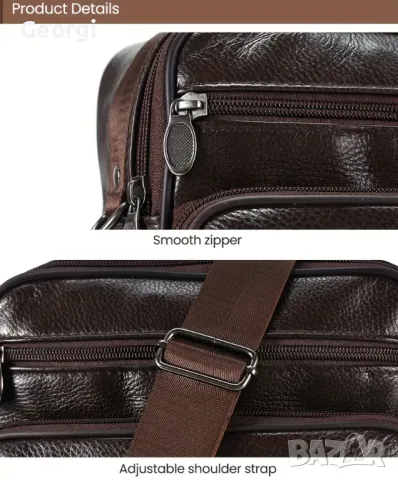 Функционално/Ежедневна, Стилна и много голяма мъжка делова чанта /Кафява естествена кожа!, снимка 6 - Чанти - 49667135