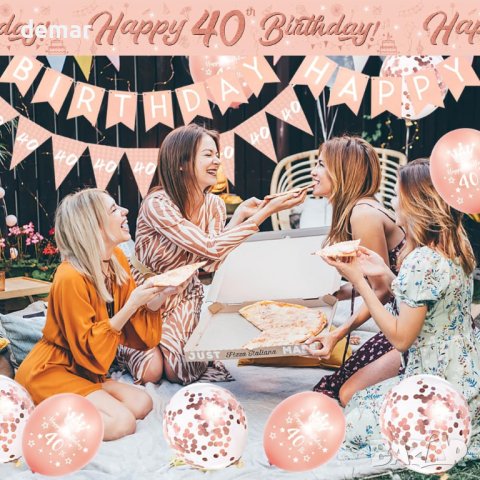 Декорация за рожден ден за жени-розово злато /без цифри/, снимка 7 - Декорация за дома - 43112043