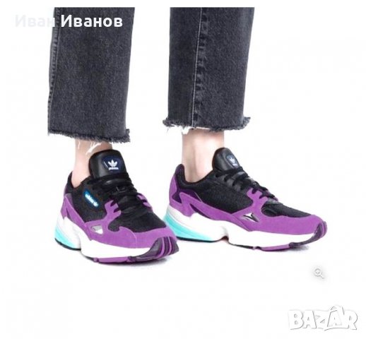 оригинални маратонки Adidas  Falcon Black Purple  номер 41-41,5, снимка 4 - Маратонки - 39989875