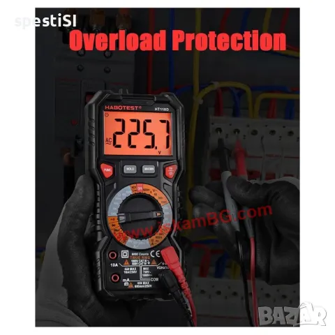 Дигитален мултицет Habotest HT118A ,LCD дисплей, черен, снимка 8 - Други инструменти - 49565526