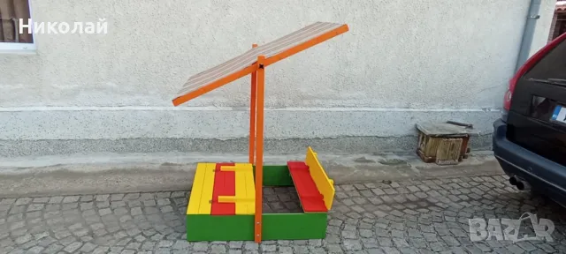 Детски пясъчник за момиче в розово и жълто със сгъваеми скамейки пясъчници за момичета игра за двор, снимка 5 - Други - 49765896