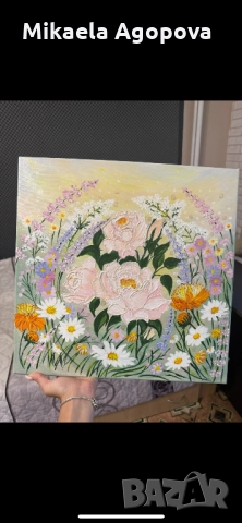 Ръчно рисувана картина „Пролетна нежност”, снимка 1