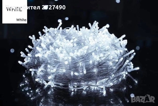 Коледни LED лапмичики тип верига. 10м, снимка 3 - Декорация за дома - 52401750
