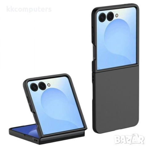 Силиконов кейс bSmart Silicone Cover, За Samsung Galaxy Z Flip7, Черен и Протектор