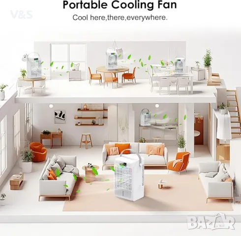 Преносим климатик Guong, изпарителен въздушен охладител 4 в 1, вентилатор за охлаждане на въздуха и , снимка 8 - Климатици - 48801290