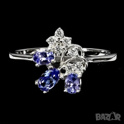 925 сребърен пръстен с танзанит 5x3mm подходящ за подарък