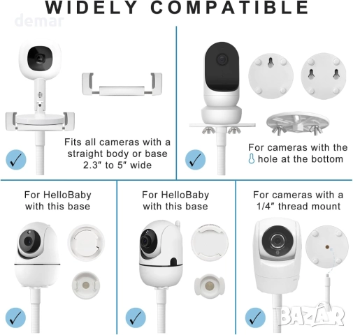 Стойка за бебефон с регулируема височина до 175 см, с резба 1/4", снимка 6 - Бебефони - 52706195