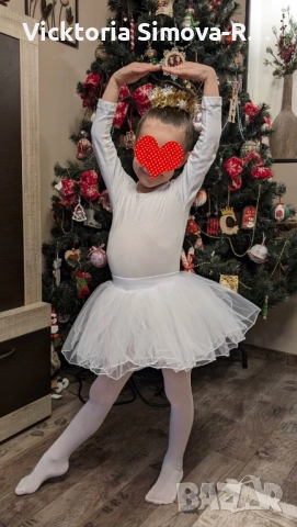 Сет от бяло трико и пачка - размер 104см.