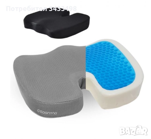 Ергономична възглавница за седене с гел и мемори пяна – U-форма , снимка 6 - Възглавници - 51982824