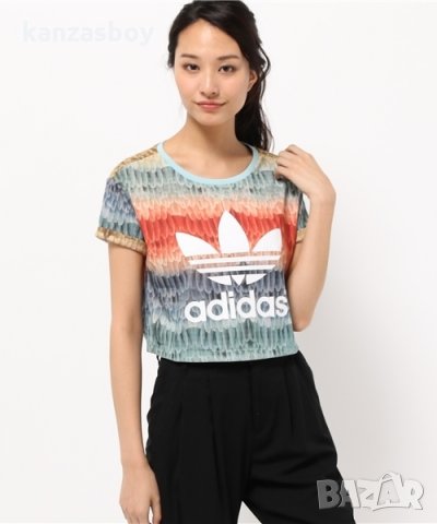 Adidas Menire Cropped Logo,Multicolor - страхотна дамска тениска, снимка 2 - Тениски - 32831012