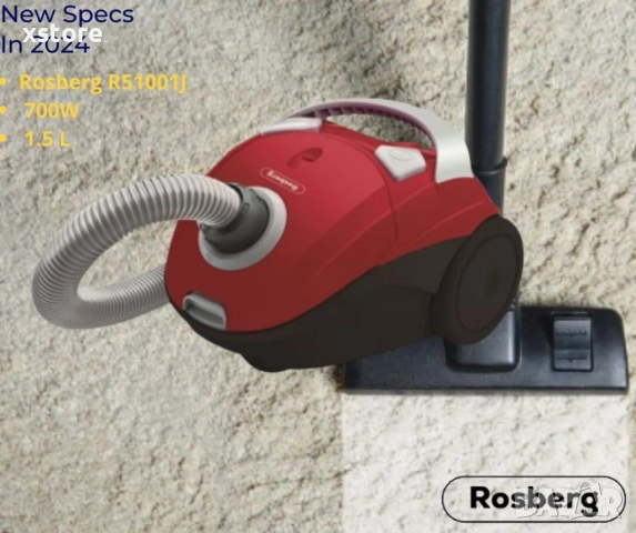 Прахосмукачка с торба Rosberg, 700W, 1.5 L, Аксесоари, снимка 3 - Прахосмукачки - 52796165