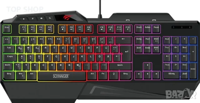 Геймърска клавиатура SCHWAIGER Gaming Tastatur GT108, RGB подсветка, снимка 4 - Клавиатури и мишки - 48657251