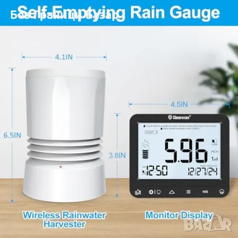 Нов Прецизен безжичен дъждометър – аларма за наводнения, лесен монтаж, снимка 2 - Други стоки за дома - 49901120