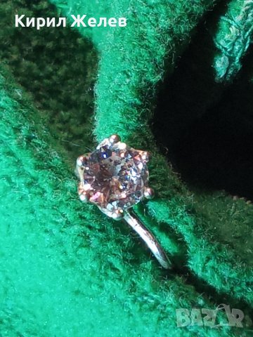 СРЕБЪРНА СКЪПОЦЕННА ОБЕЦА СРЕБРО 925 с ЮВЕЛИРНО ФАСЕТИРАН ЦИРКОН АНГЛИЯ 25713, снимка 12 - Обеци - 35770140