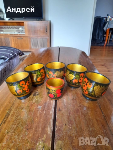 Стара Руска дървена чаша,чаши,хохлома #10