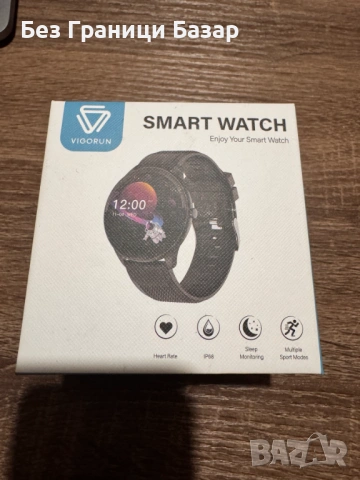 Нов Смарт часовник IP68 кръгъл тъч пулс сън спорт режими фитнес гривна