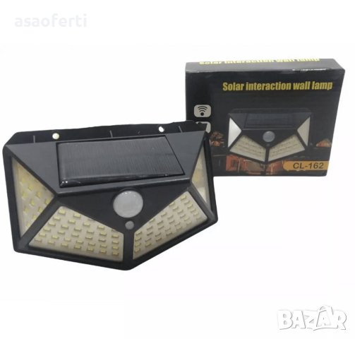 Мощна соларна лампа с 100 диода, снимка 3 - Соларни лампи - 44130692